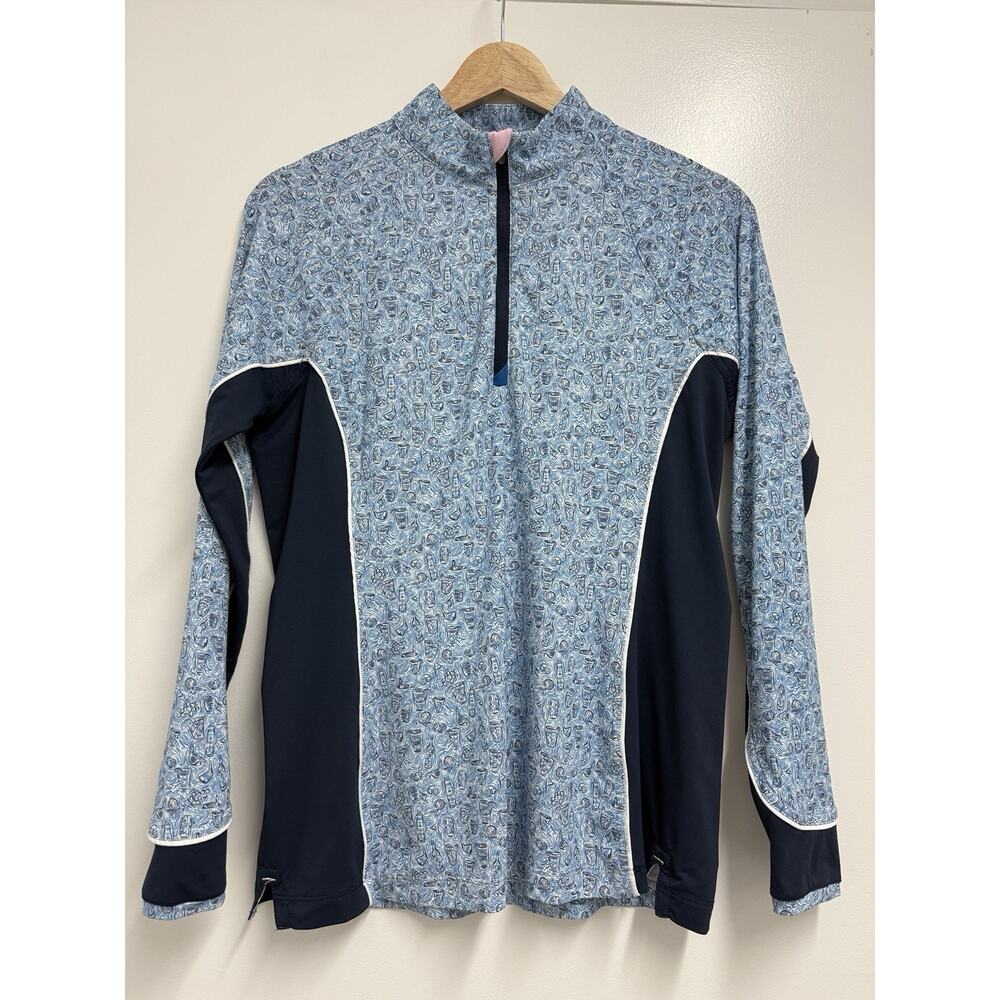 Peter Millar Womens Small Sun Comfort Pullover Quarter Zip Golf UPF 50+